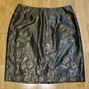 Lillie Rubin gold thread floral skirt size 12